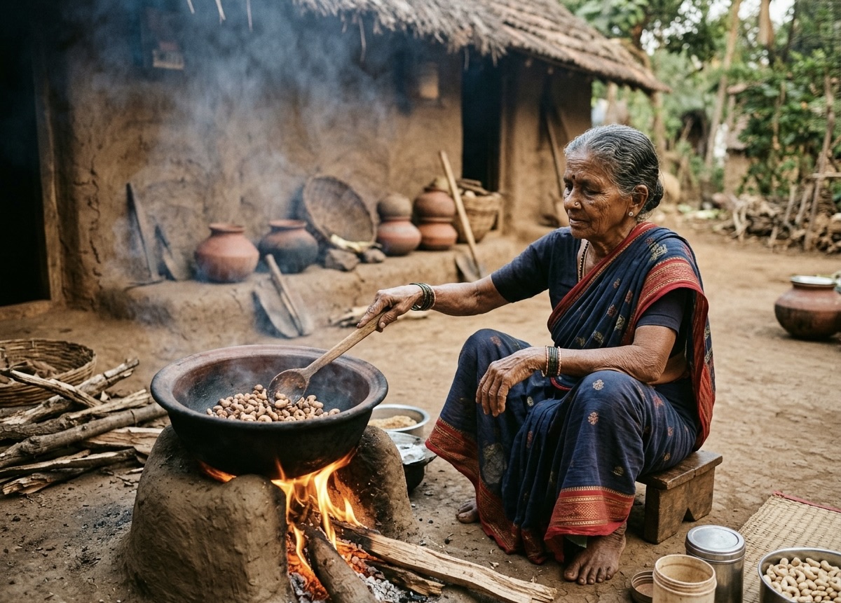 Cashew steam roasting process, no chemicals
